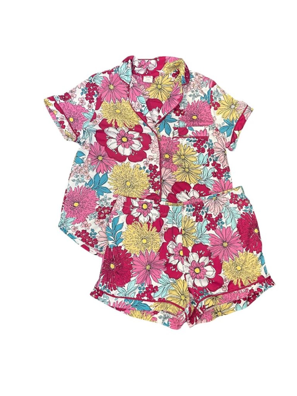 Secret Treasures Retro Floral Print Pajamas Top Shorts Women S Pink